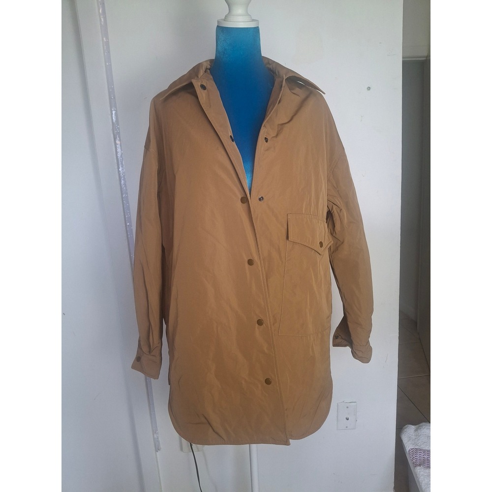 Aspesi Milano Thermore Insulated Shirt Jacket Tan Brown Water Repellent Mens M